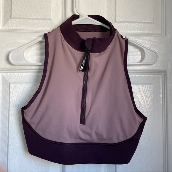Athleta x Allyson Felix Legend Zip up Sports Bra size Medium purple pink - Picture 4 of 8